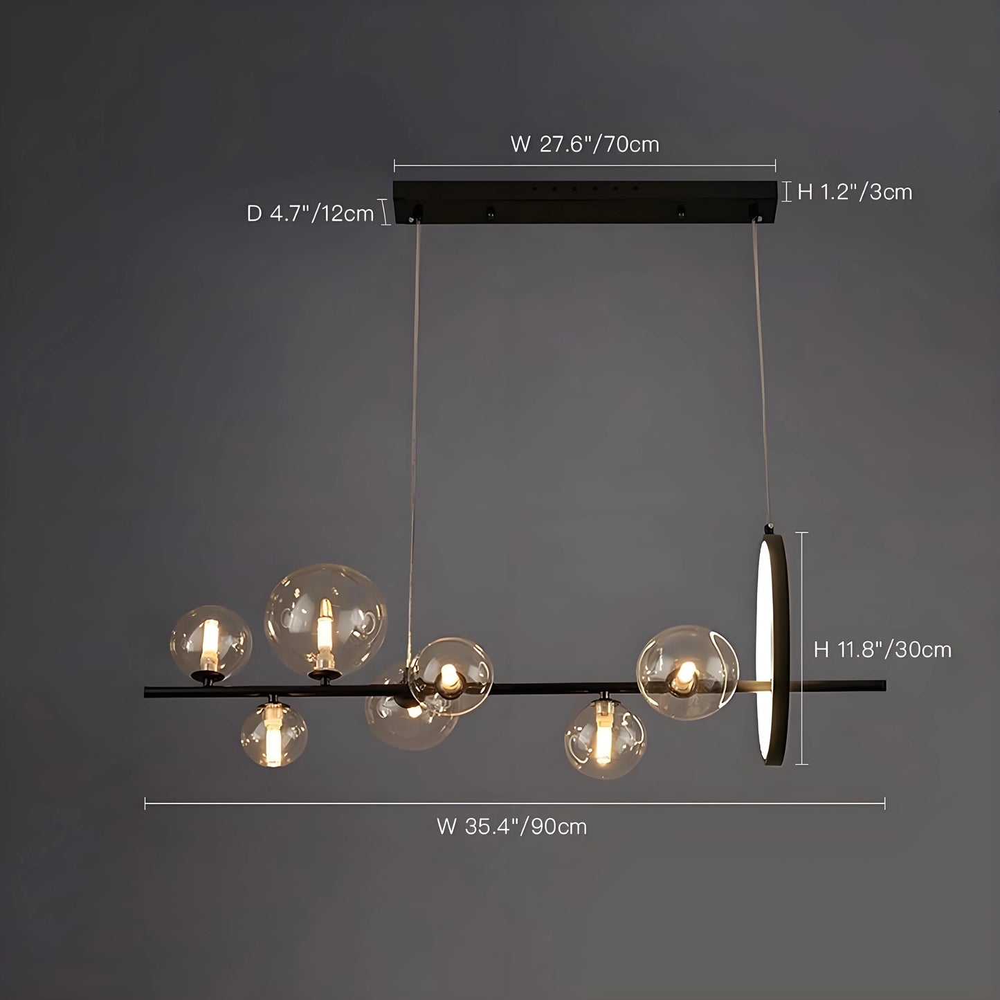 Modern Nordic Dining Room Chandelier: Trendy Glass Bubble Lighting