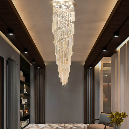 Modern Spiral Crystal Chandelier - Staircase Chandelier