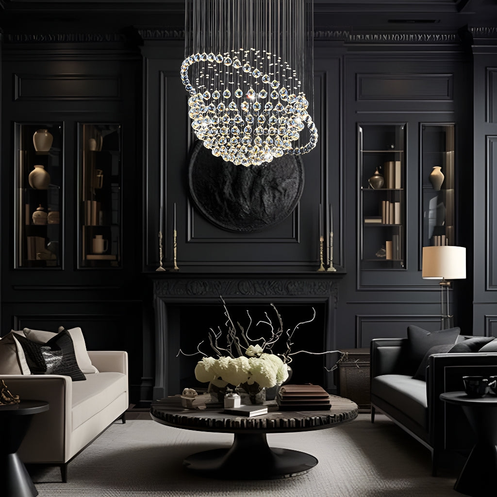 Modern Star Sphere Rain Drop Chandelier with Orbit