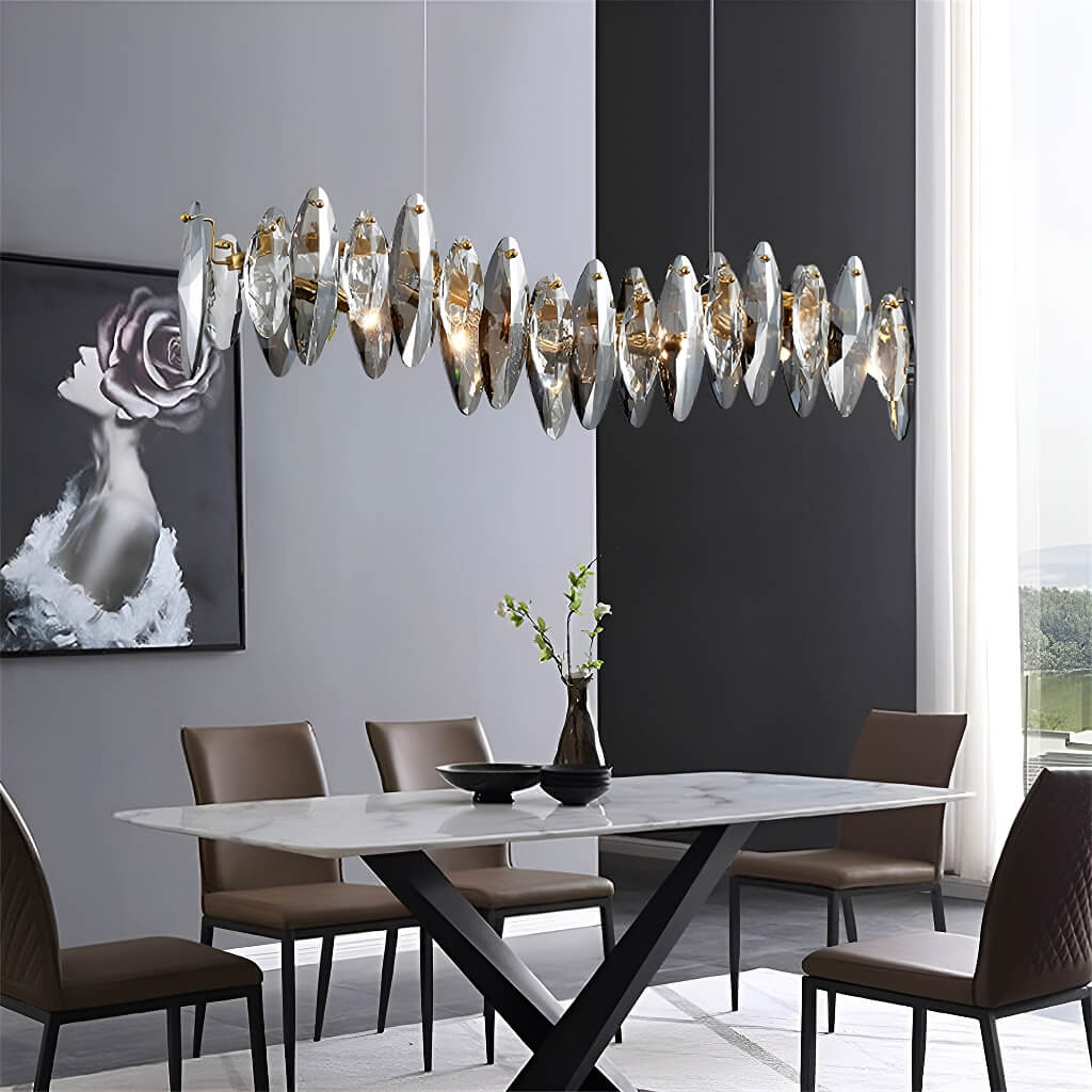 Modern Unique Wave Crystal Chandelier