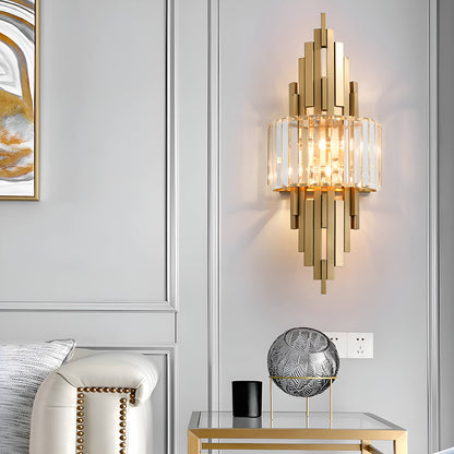 Modern Elegant Art Gold Crystal Wall Sconce Lamp