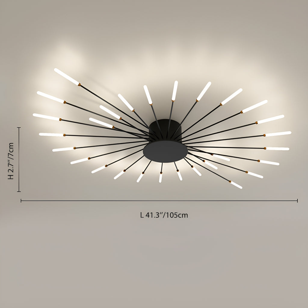 Modern LED Flush Mount Firework Ceiling Light with Metal Acrylic Sputnik Shape