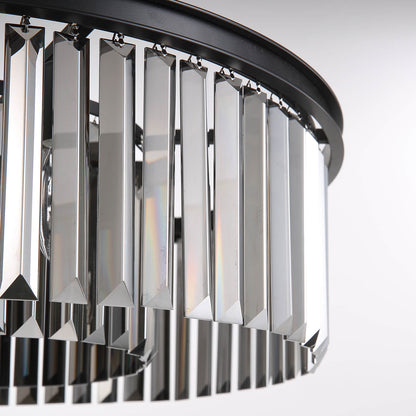 Black Crystal Chandelier - Round Design Pendant Light