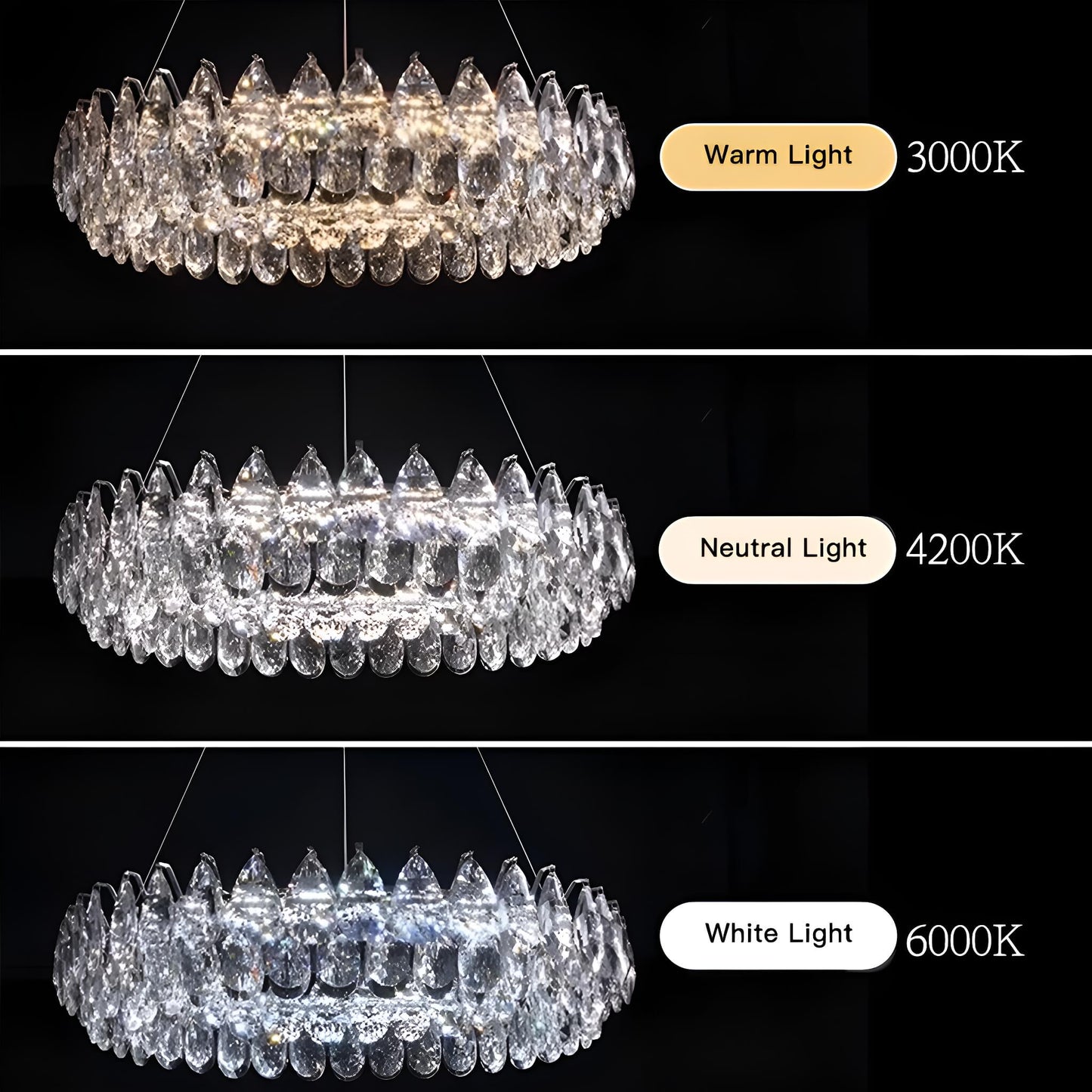 One Ring Crystal Pendant Light Living Room