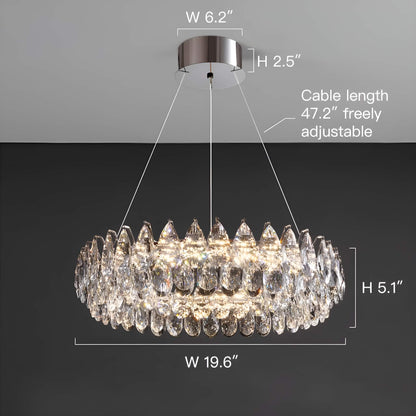 One Ring Crystal Pendant Light Living Room