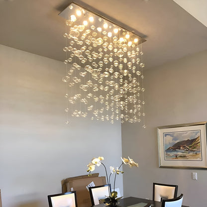 Rectangular Base Bubble Glass Chandelier - Ceiling Lights