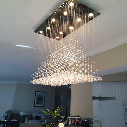 Rectangular Base Pyramid Raindrop Crystal Ceiling Lights