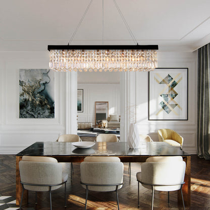 Rectangular Crystal Chandelier - Dining Room Crystal Chandeliers