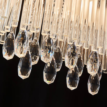 Rectangular Frosted Crystal Chandelier