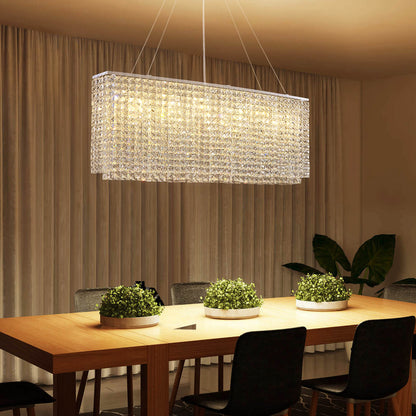 Rectangular Raindrop Crystal Pendant Light