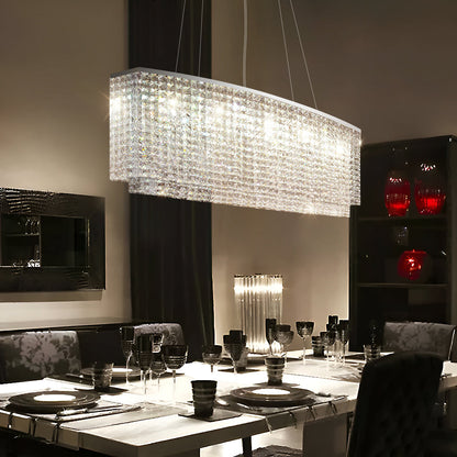 Rectangular Raindrop Crystal Pendant Light