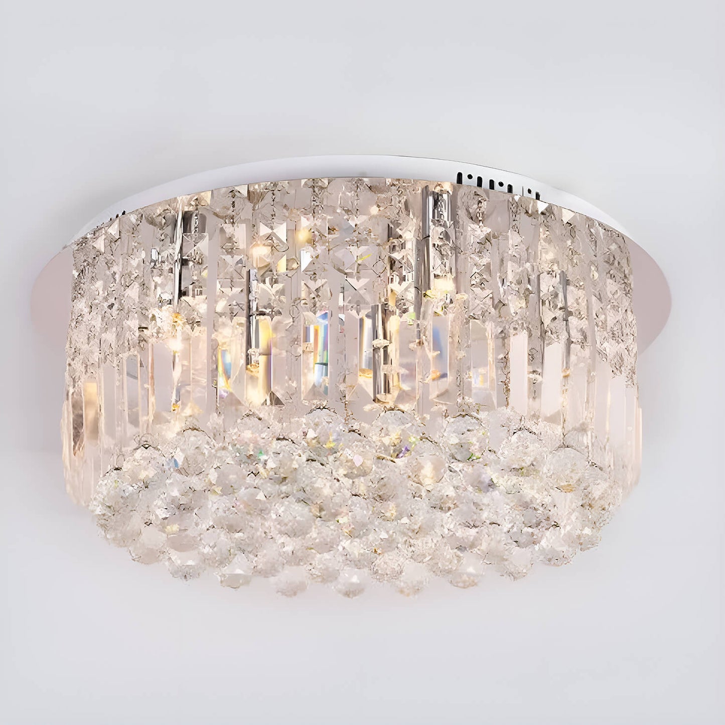 Round Shaped Raindrop Crystal Chandelier Ceiling Lights