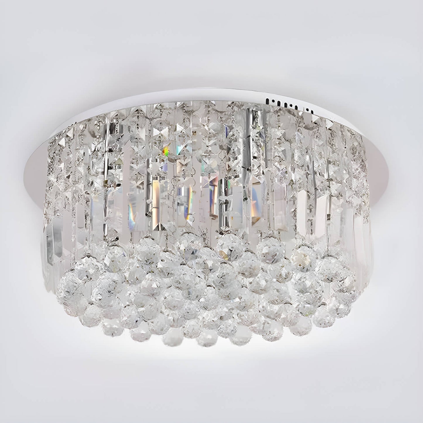 Round Shaped Raindrop Crystal Chandelier Ceiling Lights