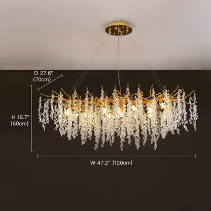 Elegant Luxury French Creative Branch Design with Tassel Glass Chandelier