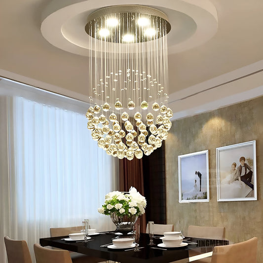 Sphere Raindrop Crystal Chandelier Ceiling Lights - Dining Room