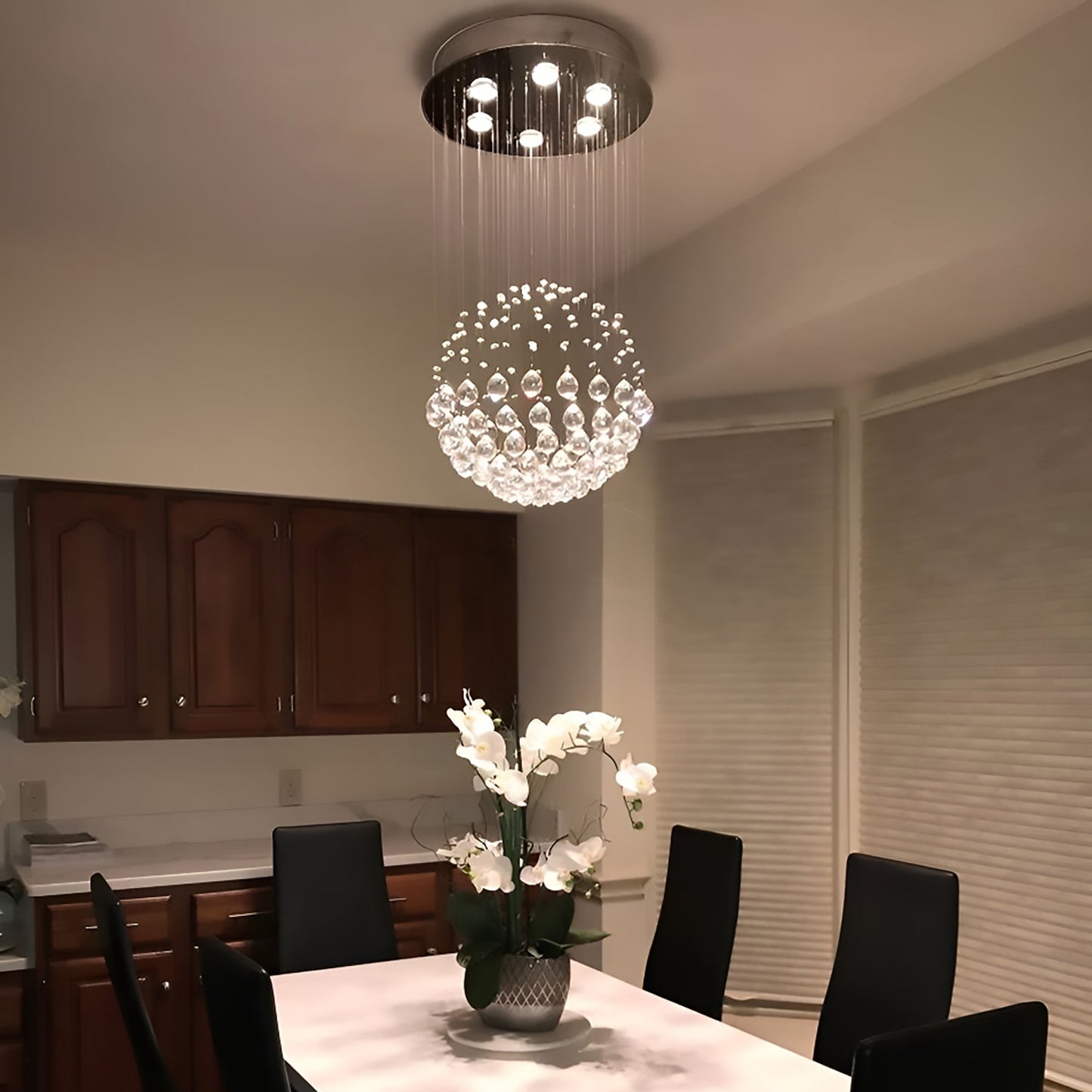 Sphere Raindrop Crystal Chandelier Ceiling Lights - Dining Room