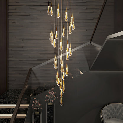 Spiraled Elegance: Modern LED Pendant Light for Villa Living Rooms and Duplex Apartments