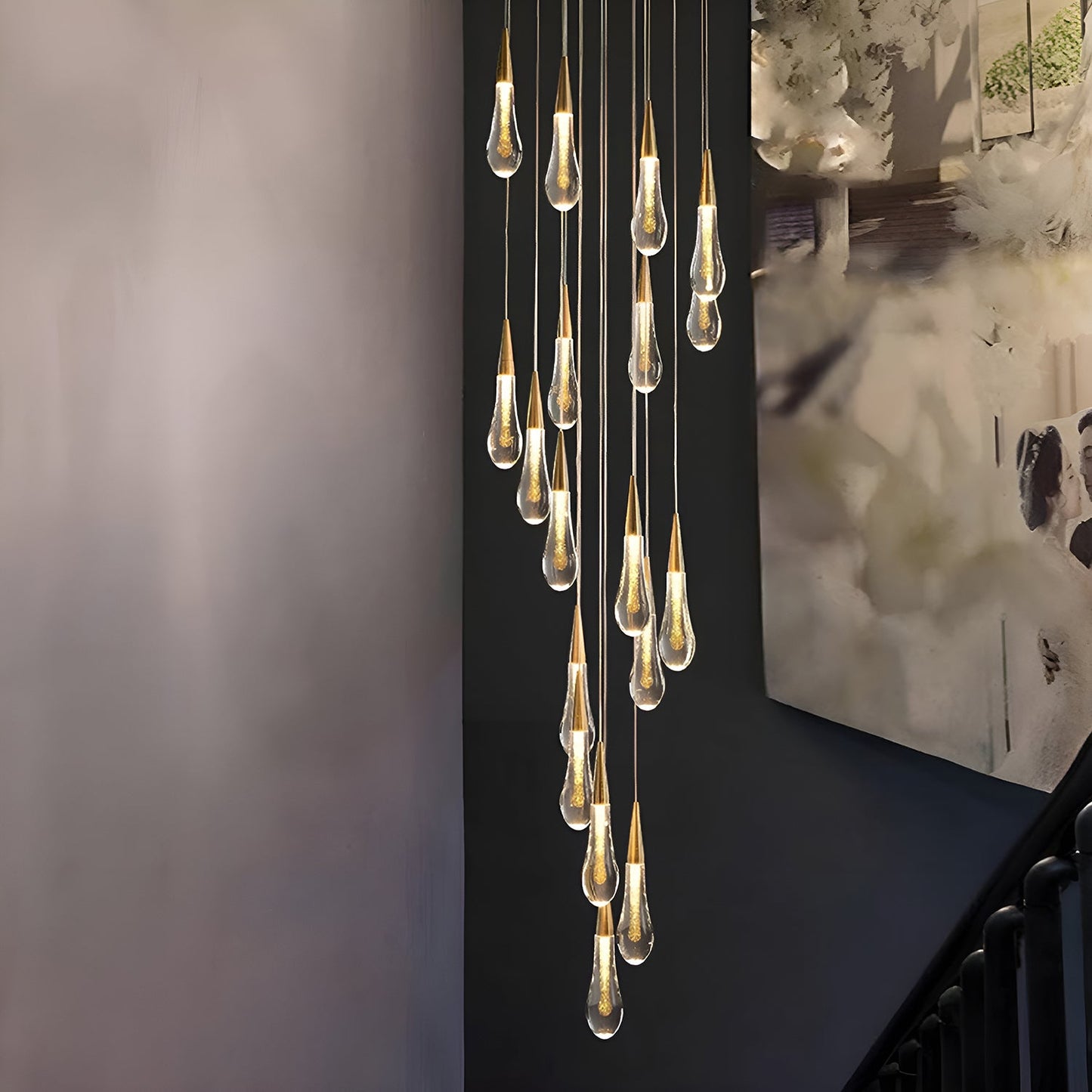 Spiraled Elegance: Modern LED Pendant Light for Villa Living Rooms and Duplex Apartments