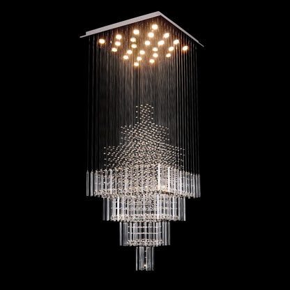 Square Floating Castle Raindrop Crystal Chandelier