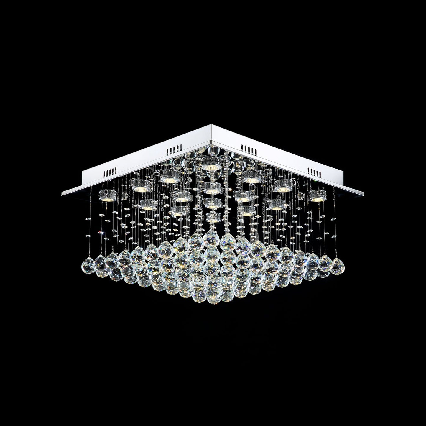 Square Low Ceiling Raindrop Crystal Chandelier