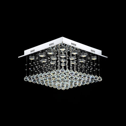 Square Low Ceiling Raindrop Crystal Chandelier